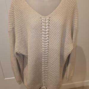 Cozy Casual Cream V-Neck Sweater